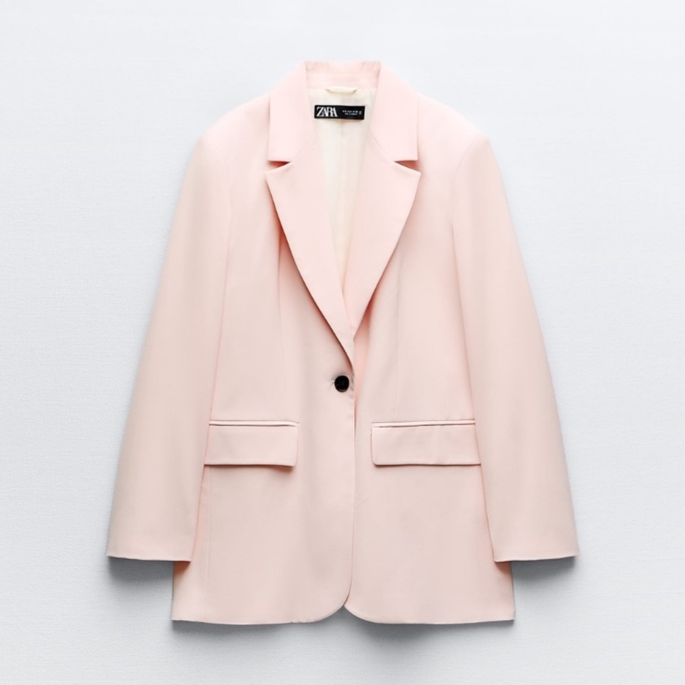 Zara Light Pink Oversized Blazer, XS